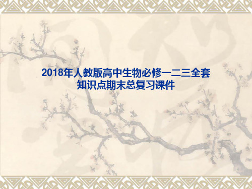 2018年人教版高中生物必修一二三全套知识点期末总复习课件