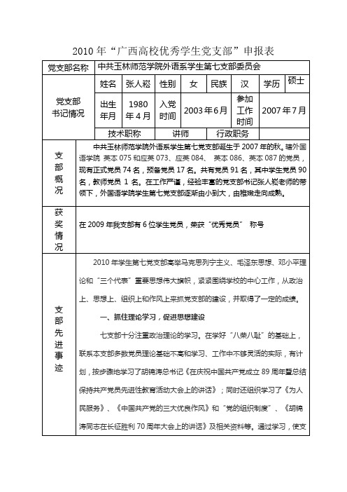 外国语学院学生第七党支部