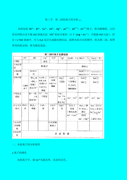 第二组阳离子分析