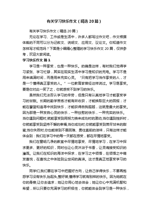 有关学习快乐作文（精选20篇）