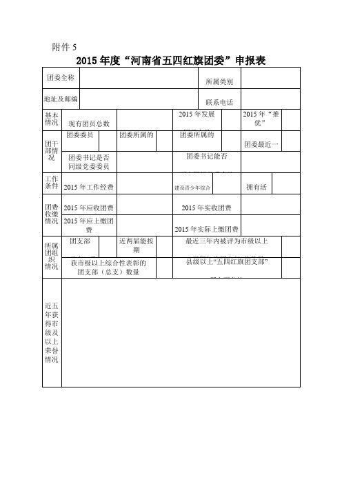 “河南省五四红旗团委”申报表