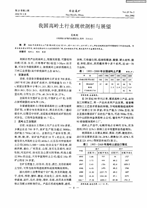 我国高岭土行业现状剖析与展望