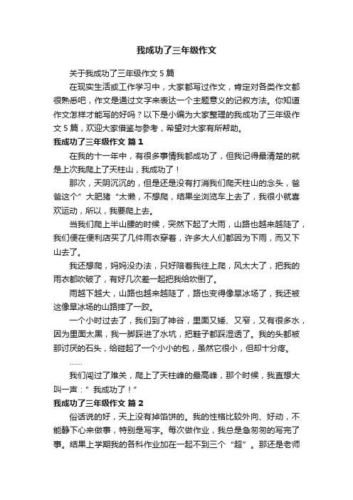 关于我成功了三年级作文5篇