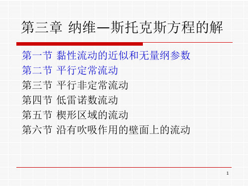 高等工程流体力学-纳维—斯托克斯方程的解