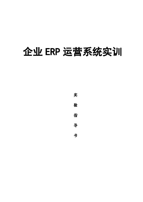 企业ERP运营流程实训实验指导书