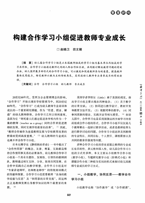 构建合作学习小组促进教师专业成长