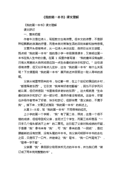 《我的第一本书》课文理解