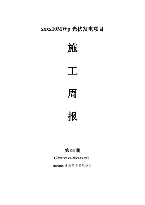 光伏发电项目施工周报模板