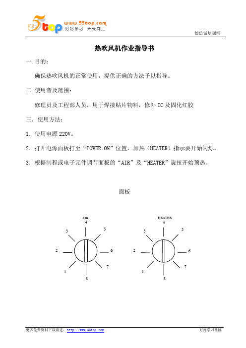 热吹风机作业指导书