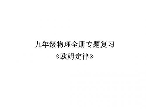 九年级物理全册专题复习《欧姆定律》(整理含答案)