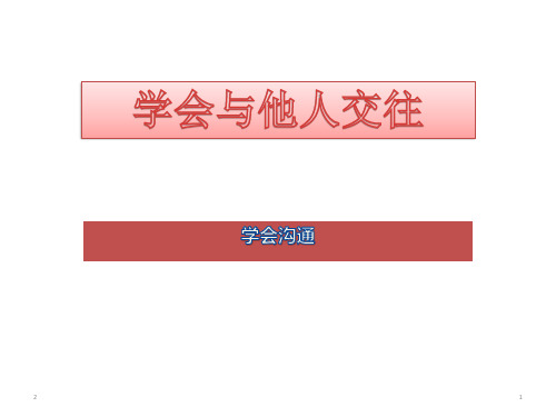 人教版八年级体育与健康：学会与他人交往 (共29张ppt)