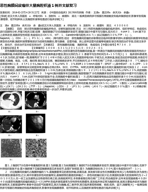 恶性胸膜间皮瘤伴大量胸腔积液1例并文献复习