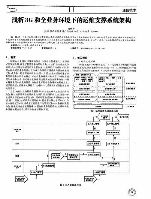 浅析3G和全业务环境下的运维支撑系统架构