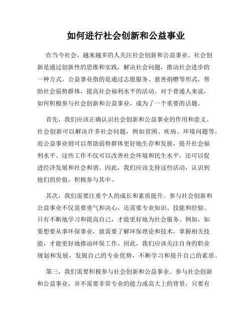 如何进行社会创新和公益事业