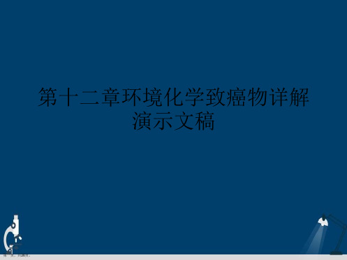 第十二章环境化学致癌物详解演示文稿