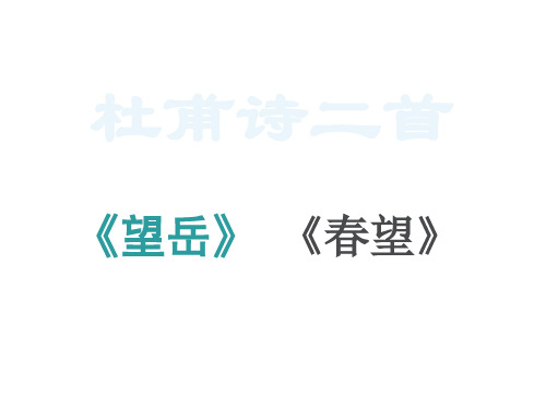 最新人教版八年级语文下册《春望》《望岳》课件教学课件