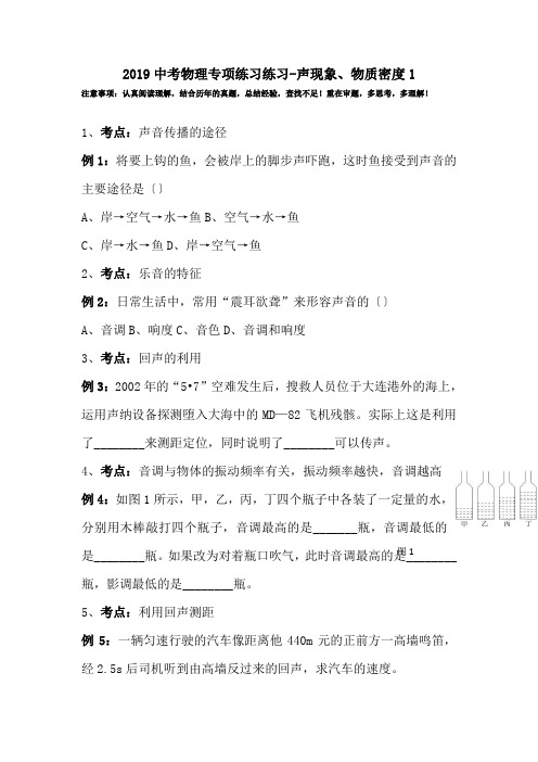 2019中考物理专项练习练习-声现象、物质密度1.doc