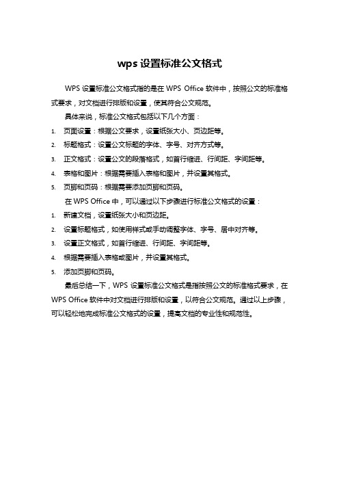 wps设置标准公文格式