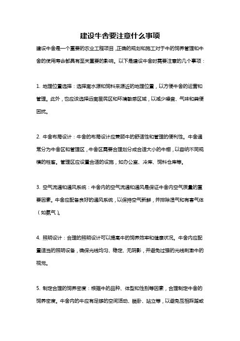 建设牛舍要注意什么事项