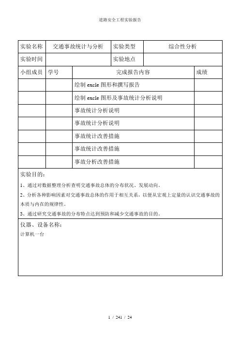 道路安全工程实验报告