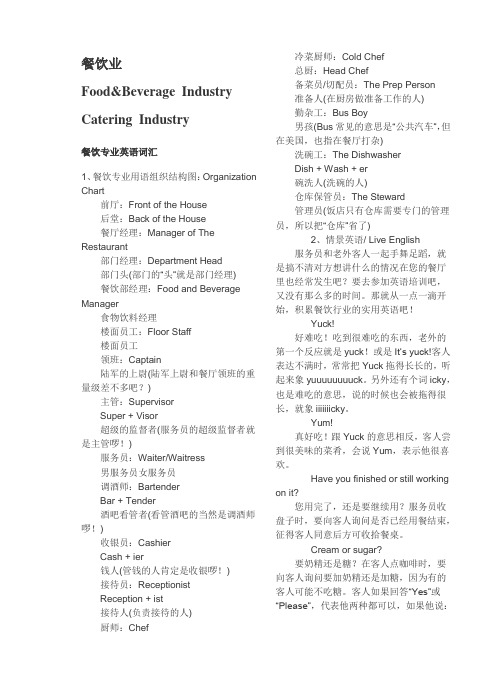 餐饮英语