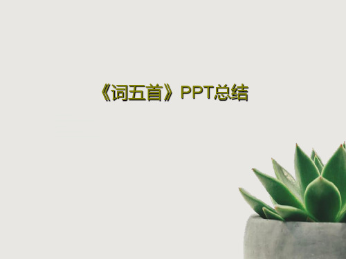 《词五首》PPT总结共46页文档