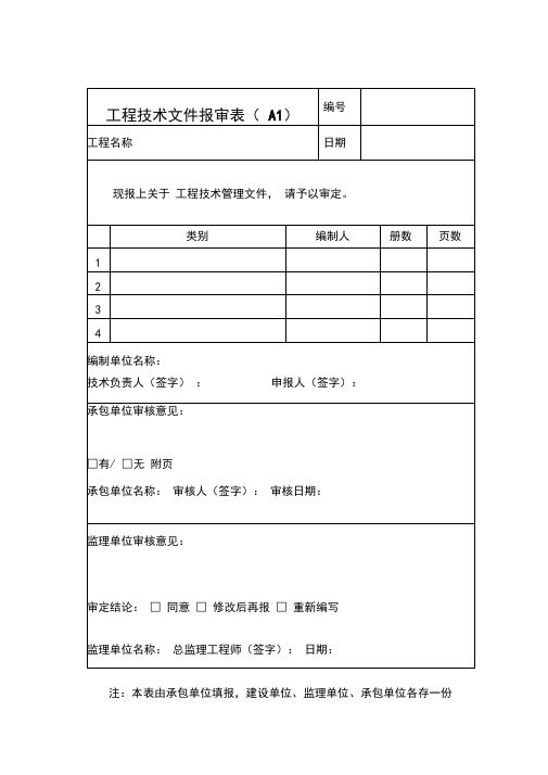 施工资料A、B、C表