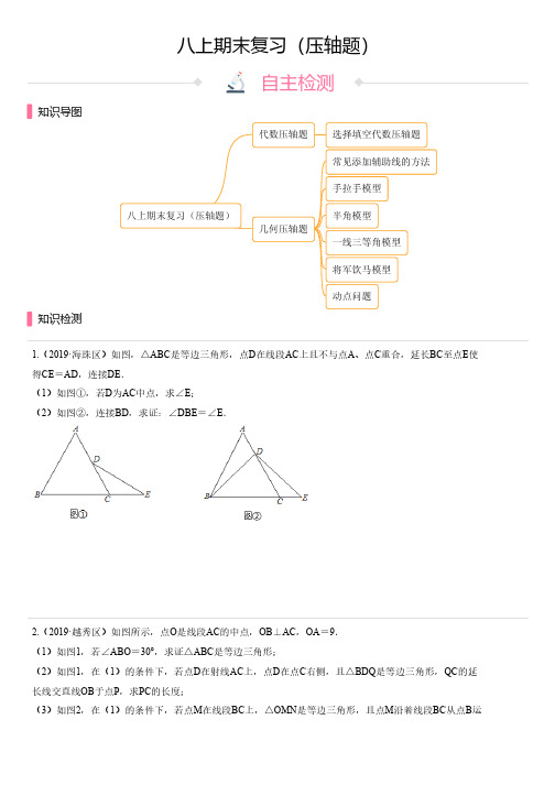 八上数学期末复习(压轴题)