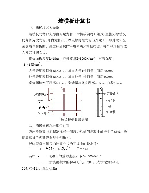 墙模板计算书