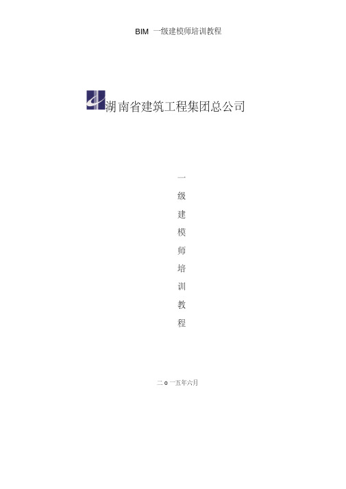 BIM一级建模师培训教程