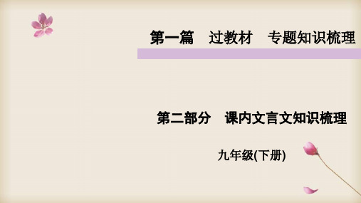 2020中考部编人教版语文复习课件： 九年级下-课内文言文知识梳理 