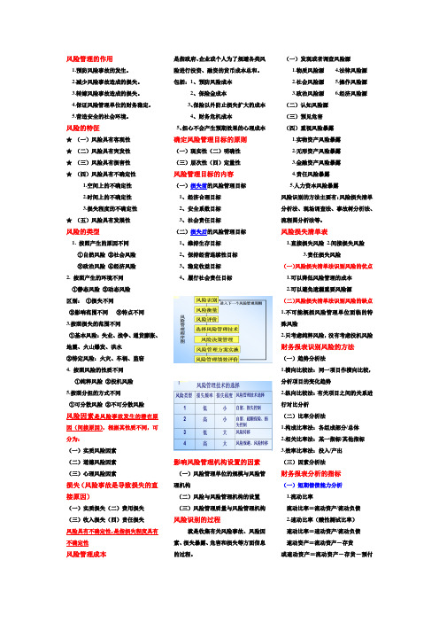 风险管理概论复习要点