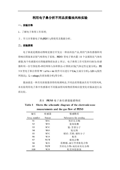 电子鼻实验报告