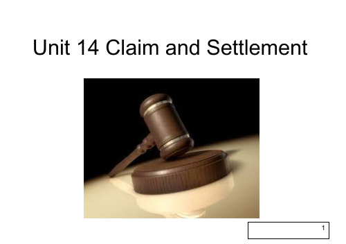 unit 14 Claims and settlement