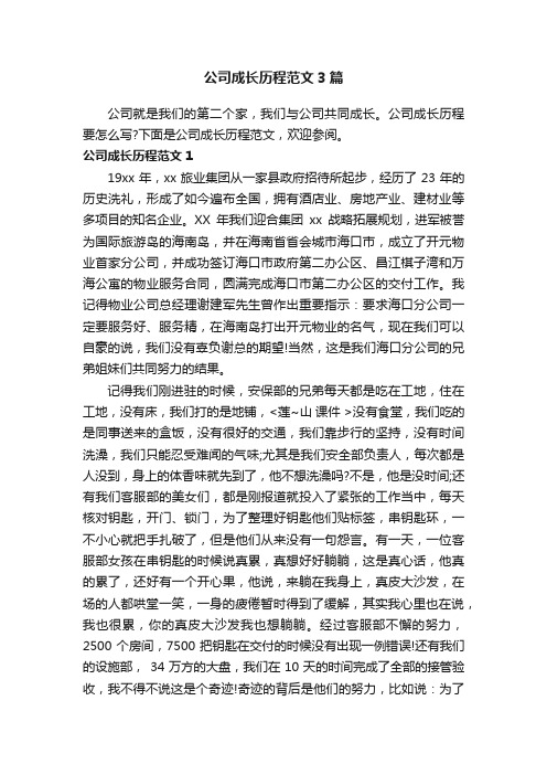 公司成长历程范文3篇