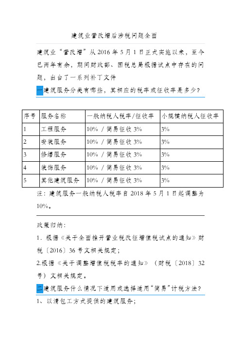 建筑业涉税法律汇总