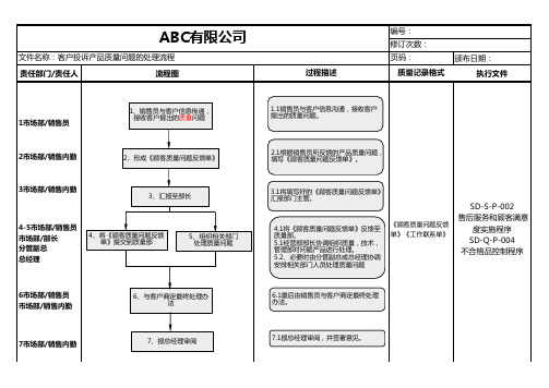 客户投诉产品质量问题处理流程