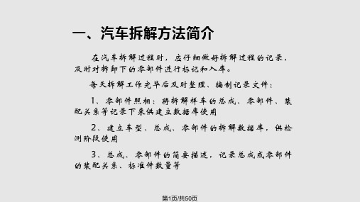 汽车拆解方法与流程PPT课件