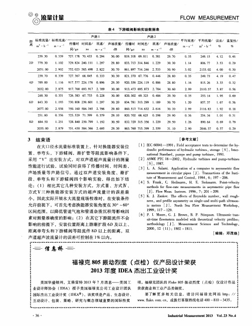 福禄克805振动烈度(点检)仪产品设计荣获2013年度IDEA杰出工业设计奖