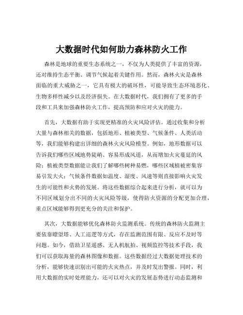 大数据时代如何助力森林防火工作