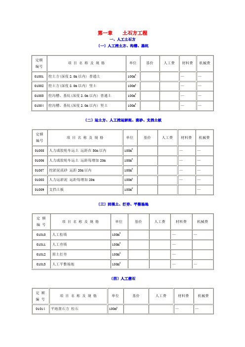 湖南省建筑工程定额