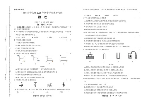 2018年山东省青岛市中考物理试卷