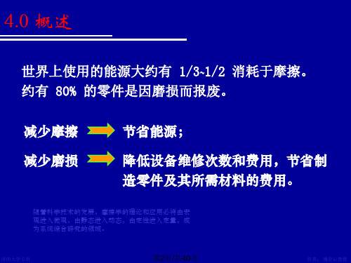 摩擦磨损及润滑概述课件