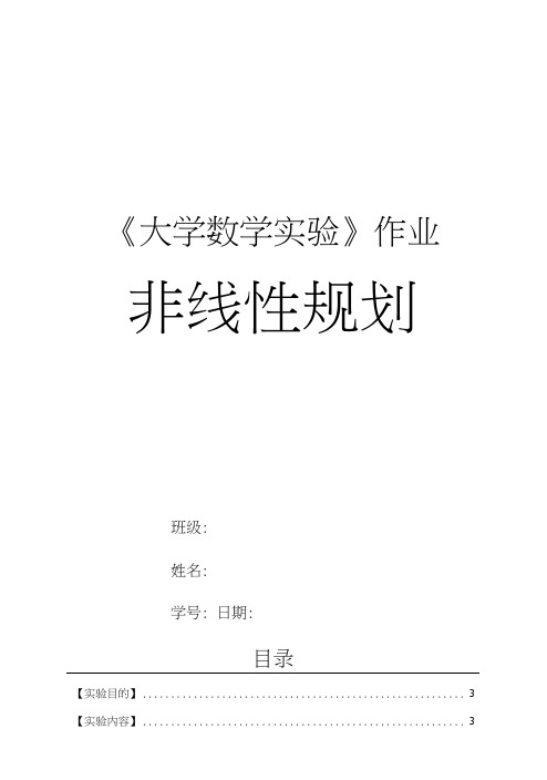 数学实验非线性规划.docx