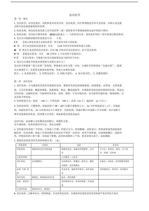 急诊与灾难医学考试重点.docx