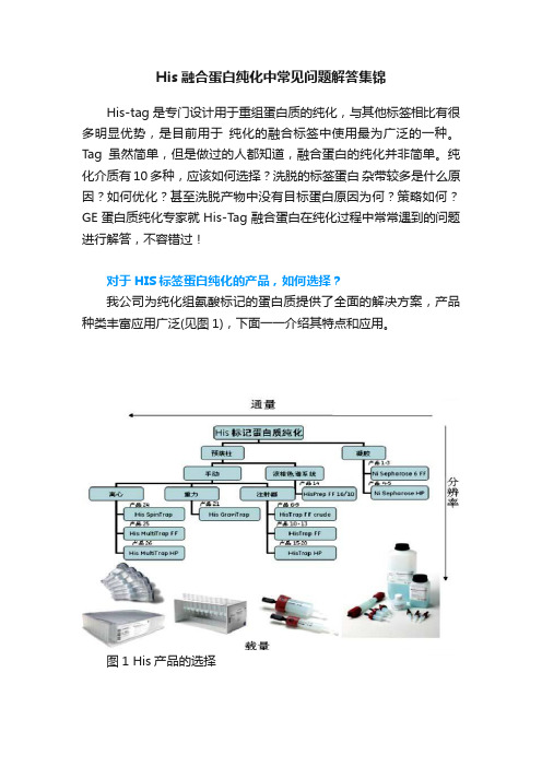 His融合蛋白纯化中常见问题解答集锦