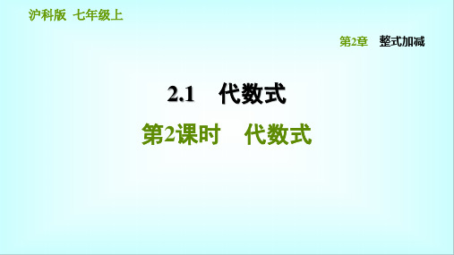 沪科版七年级数学上册教学课件 2.1.2 代数式