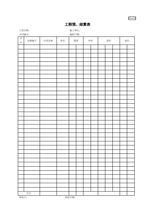 C1-15工程预、结算表