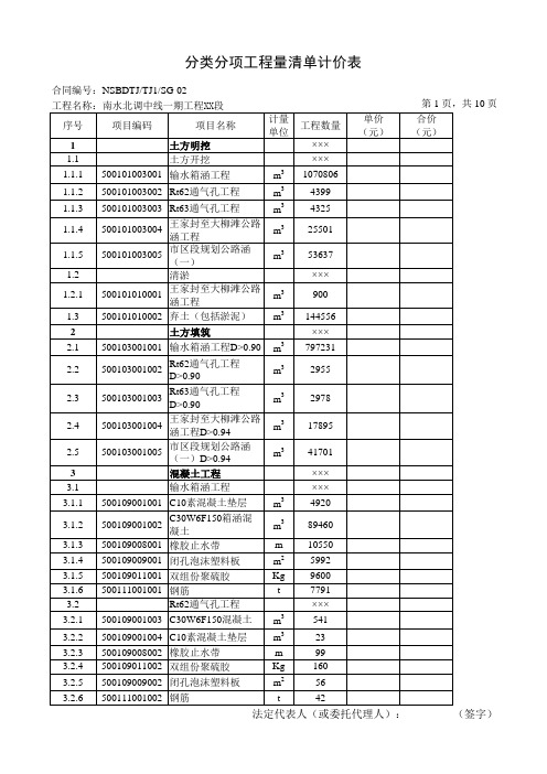 水利工程量清单范例.xls