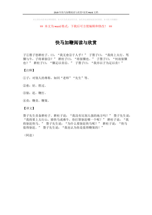 2019年快马加鞭阅读与欣赏-实用word文档 (1页)